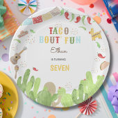 Taco over 'fun fiesta mexican birthday papieren bordje