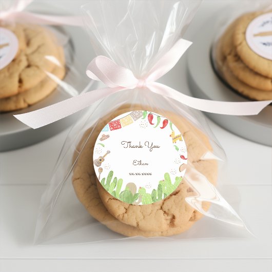 Taco over 'fun fiesta mexican birthday ronde sticker