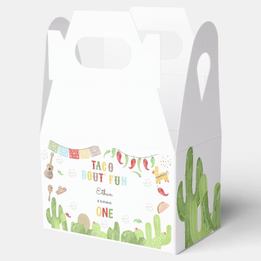 Taco over 'fun fiesta mexican eerste verjaardag bedankdoosjes (Geopend)