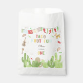 Taco over 'fun fiesta mexican eerste verjaardag bedankzakje (Voorkant)