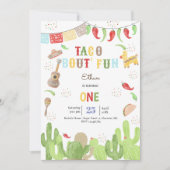 Taco over 'fun fiesta mexican eerste verjaardag kaart (Voorkant)
