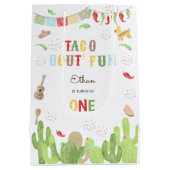 Taco over 'fun fiesta mexican eerste verjaardag medium cadeauzakje (Achterkant)