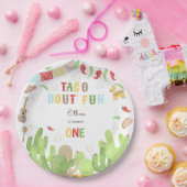 Taco over 'fun fiesta mexican eerste verjaardag papieren bordje (Feest)