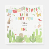 Taco over 'fun fiesta mexican eerste verjaardag servet (Voorkant)