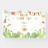 Taco over 'fun fiesta mexican eerste verjaardag spandoek (Horizontaal)