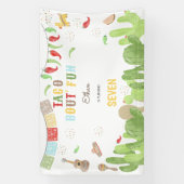 Taco over 'fun fiesta mexican kids verjaardag spandoek (Verticaal)