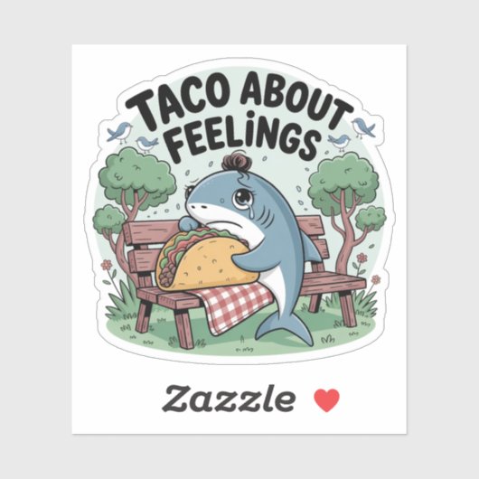 Taco Over Gevoelens Grappige Haaien Punt Sticker (Vel)