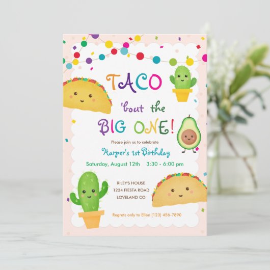 Taco over het BIG ONE - fistathema 1e verjaardag Kaart (Staand voorkant)