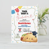 Taco over het Mexicaanse afstudeerfeest Kaart (Staand voorkant)