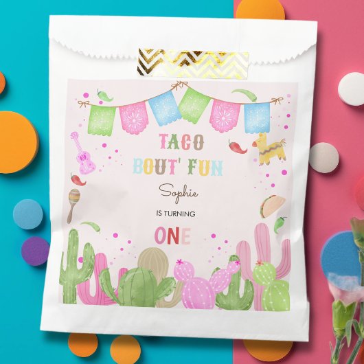 Taco over leuke fiësta mexicaanse eerste verjaarda bedankzakje