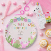 Taco over leuke fiësta mexicaanse eerste verjaarda papieren bordje (Feest)