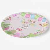 Taco over leuke fiësta mexicaanse eerste verjaarda papieren bordje (Gekanteld)