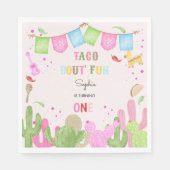 Taco over leuke fiësta mexicaanse eerste verjaarda servet (Voorkant)
