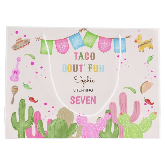 Taco over leuke fiësta Mexicaanse kinderen verjaar Groot Cadeauzakje (Achterkant)