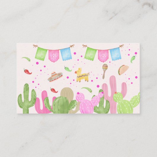 Taco over leuke fiësta Mexicaanse kinderen verjaar Informatiekaartje (Achterkant)