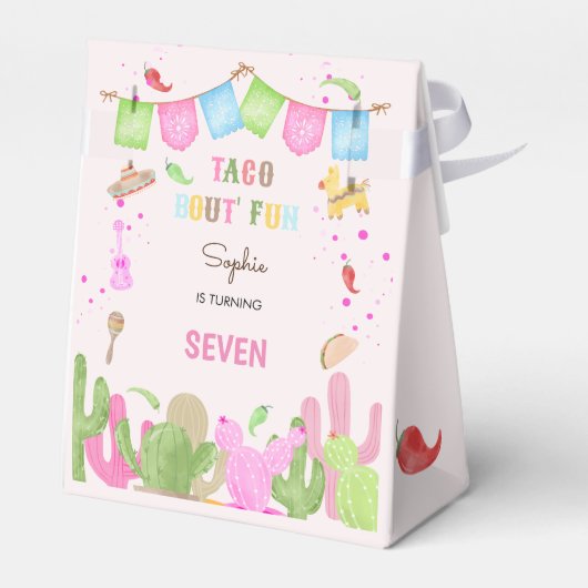 Taco over leuke fiesta mexicaanse meisje verjaarda bedankdoosjes (Achterkant)
