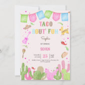 Taco over leuke fiesta mexicaanse meisje verjaarda kaart (Voorkant)