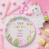 Taco over leuke fiesta mexicaanse meisje verjaarda papieren bordje (Feest)