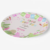 Taco over leuke fiesta mexicaanse meisje verjaarda papieren bordje (Gekanteld)