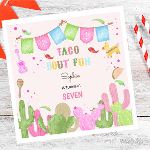 Taco over leuke fiesta mexicaanse meisje verjaarda servet