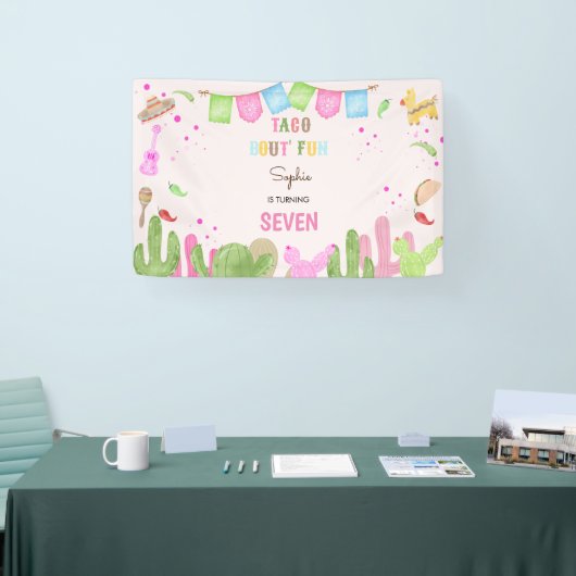 Taco over leuke fiesta mexicaanse meisje verjaarda spandoek (Beurs)