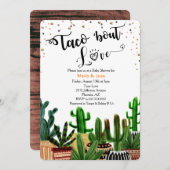 Taco 'Over Liefde Cactus Baby shower Uitnodiging (Voorkant / Achterkant)