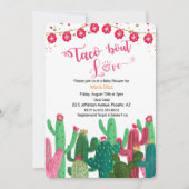 Taco 'Over Liefde Cactus Baby shower Uitnodiging (Voorkant)