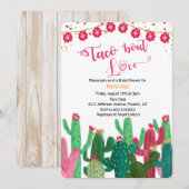 Taco 'over liefde Cactus bruids douche uitnodiging (Voorkant / Achterkant)