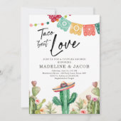 Taco Over Liefde Cactus Fiesta Couples Douche Invi Kaart (Voorkant)