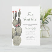 Taco over liefde Cactus Peach Baby shower Kaart (Staand voorkant)
