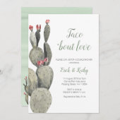 Taco over liefde Cactus Peach Baby shower Kaart (Voorkant / Achterkant)