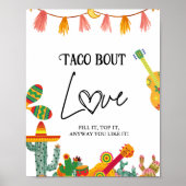 Taco over Liefde cactus Taco Bar Teken Poster (Voorkant)