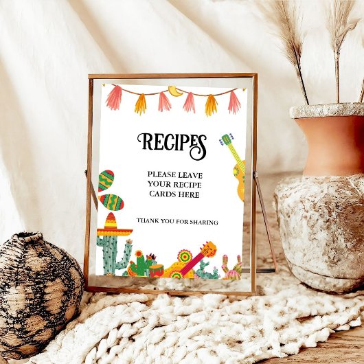 Taco over Liefde cactus Taco Recepten Kaart Tafelt Poster