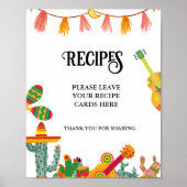 Taco over Liefde cactus Taco Recepten Kaart Tafelt Poster (Voorkant)