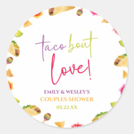 Taco over liefde! Fiesta Bruiloft Koppels Douche Ronde Sticker