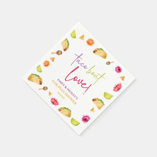 Taco over liefde! Fiesta Bruiloft Koppels Douche Servet (Hoek)