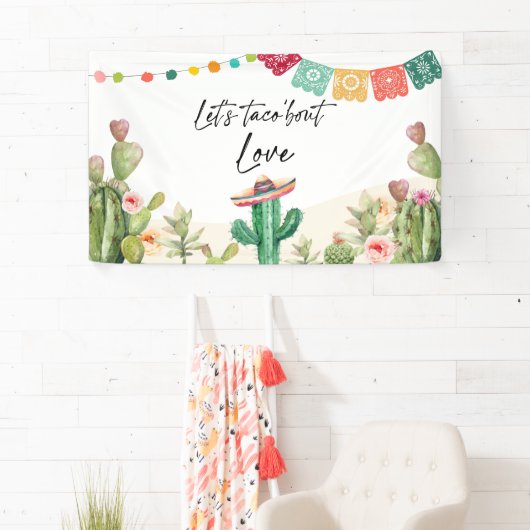 Taco Over Liefde Fiesta Cactus Douche Achtergrond Spandoek (Insitu)