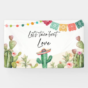 Taco Over Liefde Fiesta Cactus Douche Achtergrond Spandoek