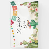 Taco Over Liefde Fiesta Cactus Douche Achtergrond Spandoek (Verticaal)