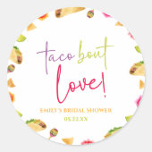Taco over liefde! Fiesta-Vrijgezellenfeest Ronde Sticker (Voorkant)