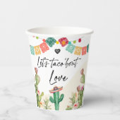 Taco Over Liefde Fiesta Waterverf Cactus Shower Papieren Bekers (Voorkant)