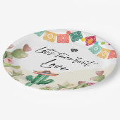 Taco Over Liefde Fiesta Waterverf Cactus Shower Papieren Bordje (Gekanteld)