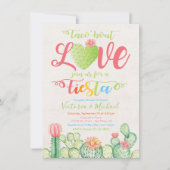 Taco over liefde koppel bruisfeest uitnodigingen (Voorkant)