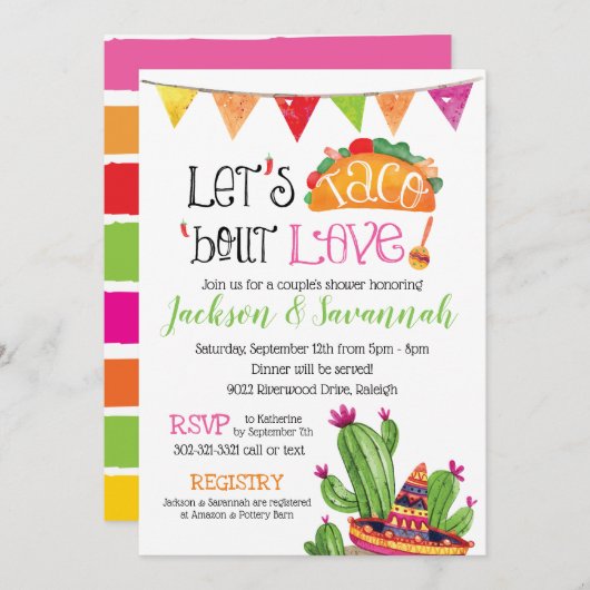 Taco Over Liefde - Koppels Code Bruids Kaart (Voorkant / Achterkant)