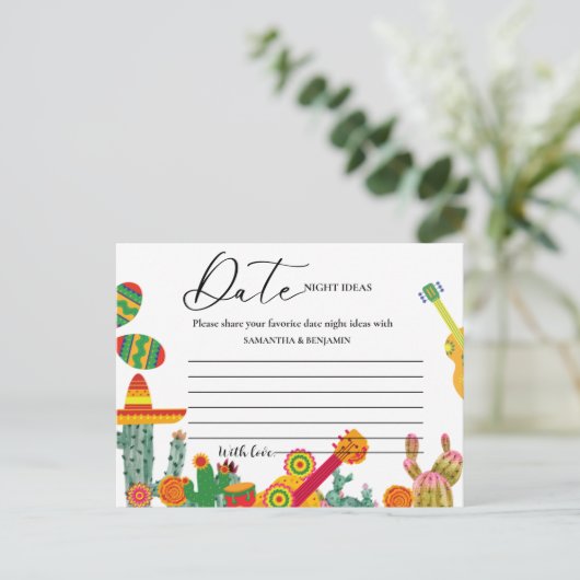 Taco Over Liefde Mexicaanse date nacht ideeën Advi Advieskaart (Staand voorkant)