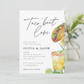 Taco over liefde Mexicaanse koppels Douche uitnodi Kaart (Staand voorkant)
