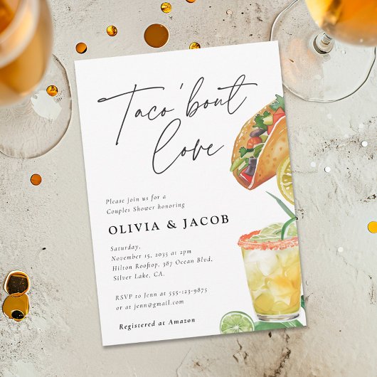 Taco over liefde Mexicaanse koppels Douche uitnodi Kaart