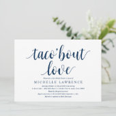 taco over liefde, Moderne Bridal Shower Uitnodigin Kaart (Staand voorkant)