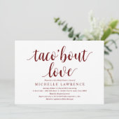 taco over liefde, Moderne Bridal Shower Uitnodigin Kaart (Staand voorkant)