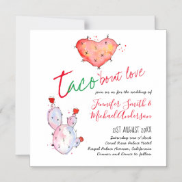 Taco Over Liefde Moderne Leuke Fiesta Bruiloft uit Magnetische Uitnodiging